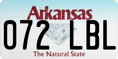AR license plate 072LBL