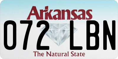 AR license plate 072LBN