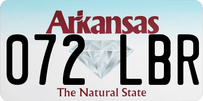 AR license plate 072LBR