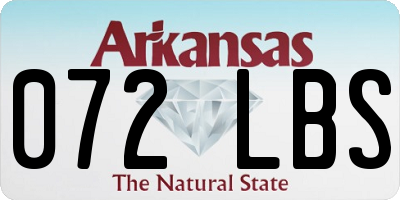 AR license plate 072LBS