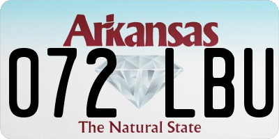 AR license plate 072LBU