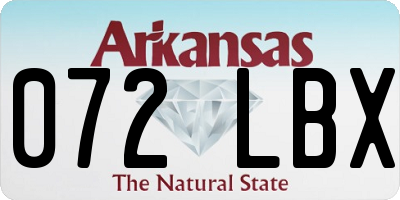 AR license plate 072LBX