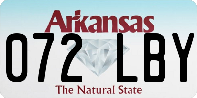 AR license plate 072LBY