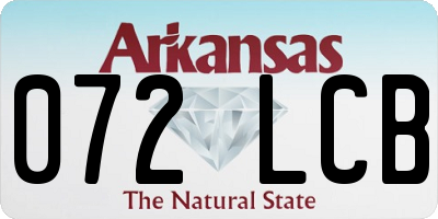 AR license plate 072LCB