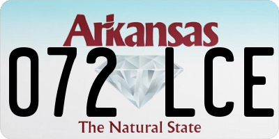 AR license plate 072LCE