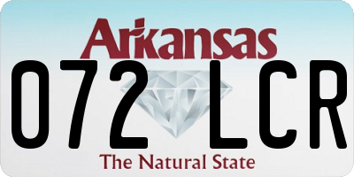AR license plate 072LCR