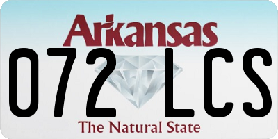 AR license plate 072LCS