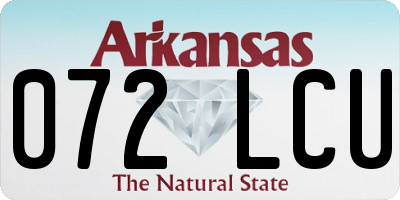 AR license plate 072LCU