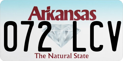 AR license plate 072LCV