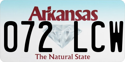 AR license plate 072LCW