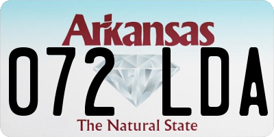 AR license plate 072LDA