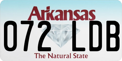 AR license plate 072LDB