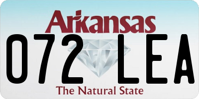 AR license plate 072LEA