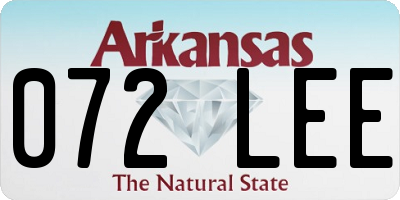 AR license plate 072LEE