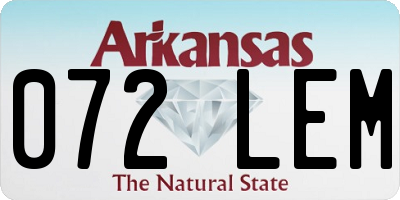 AR license plate 072LEM