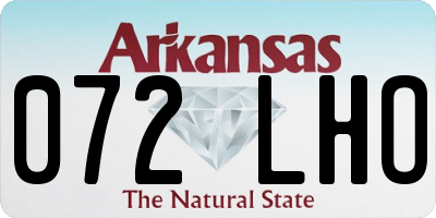 AR license plate 072LHO