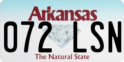 AR license plate 072LSN