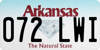 AR license plate 072LWI