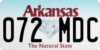 AR license plate 072MDC