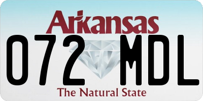 AR license plate 072MDL