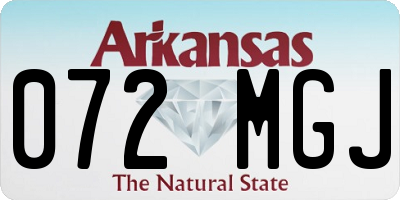 AR license plate 072MGJ