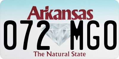 AR license plate 072MGO