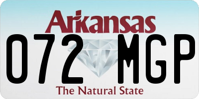 AR license plate 072MGP