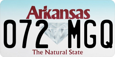 AR license plate 072MGQ