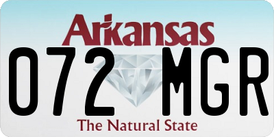AR license plate 072MGR
