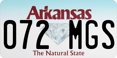 AR license plate 072MGS