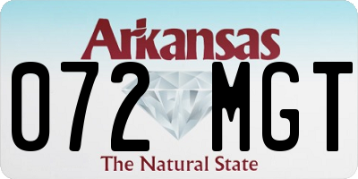 AR license plate 072MGT