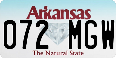 AR license plate 072MGW