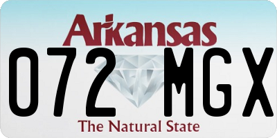AR license plate 072MGX