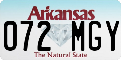 AR license plate 072MGY