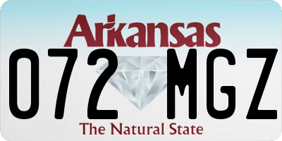 AR license plate 072MGZ