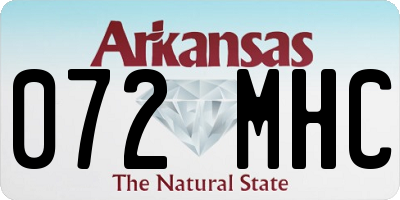 AR license plate 072MHC