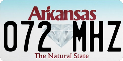 AR license plate 072MHZ