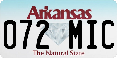 AR license plate 072MIC