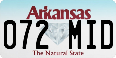 AR license plate 072MID