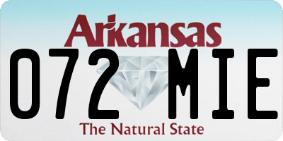 AR license plate 072MIE