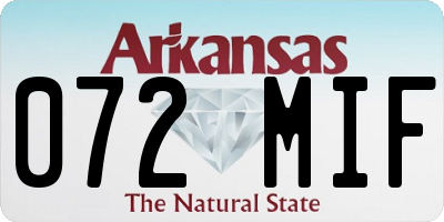 AR license plate 072MIF