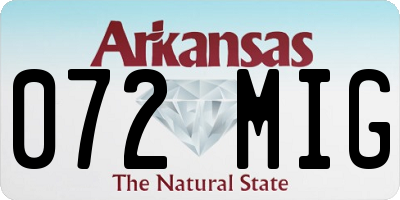 AR license plate 072MIG