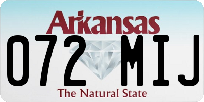 AR license plate 072MIJ