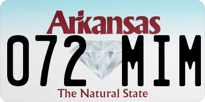 AR license plate 072MIM