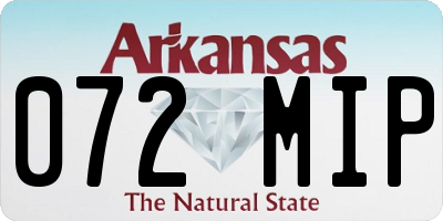 AR license plate 072MIP