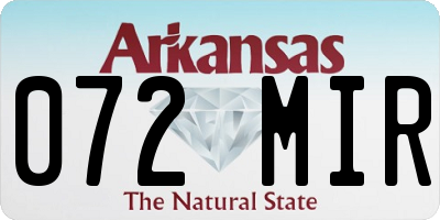 AR license plate 072MIR