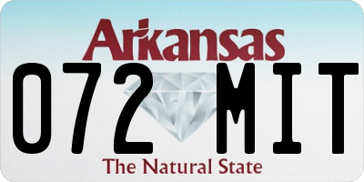 AR license plate 072MIT