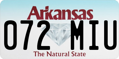 AR license plate 072MIU