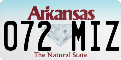 AR license plate 072MIZ