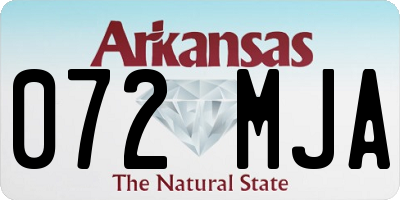 AR license plate 072MJA